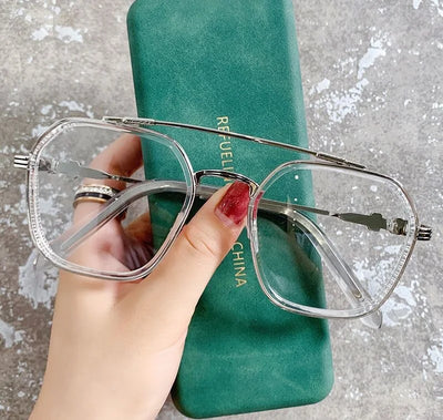 -1 -1.5-2-2.5-3 Double Beam Square Myopia Glasses  Men Women Retro  Anti Blue Ligh Nearsighted Prescription  Computer Eyeglasses