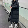 EVNISI Women Zipper Up Pockets Down Coat oversize Loose Coat Turtleneck Thicken Long Coat Women Casual Parkas 2024 Autumn Winter