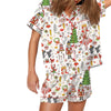 Nutcracker Pajamas Women Christmas Pajama Set Short Sleeve Tops+Elastic Waist Shorts Santa Claus Avatar Print Sleepwear Outfits