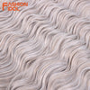 FASHION IDOL 24 Inch Synthetic Hair Water Wave Braiding Hair Extensions Ombre Rainbow color Deep Wave Curl Twist Crochet Hair