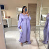 Batwing Butterfly Sleeve Satin Khimar Abaya Dubai Muslim Maxi Dress Kaftan Abayas For Women Kebaya Caftan Robe Femme Vestidos