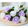 20 Pcs Artificial Velvet Silk Rose Flower Bouquet Real Looking Fake Roses Home Wedding Centerpieces Party Decorations