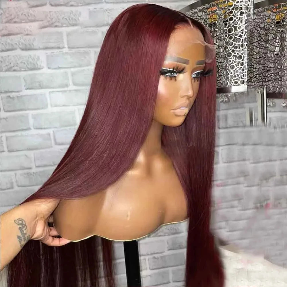 Ombre Blue Blonde Preplucked Long Lace Front Wig Straight 180%Density Hairline Glueless For Women Synthetic Fiber