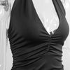 Sexy Deep V Evening Party Sleeveless Backlss Dress 2024 Summer Short White Halter  Dresses Women Tight Club Mini Dress Clubwear