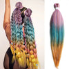Purple Pink White 3 Tones Ombre Straight Braids Blend Hair Tinsel Festival Rave Hair Extensions for Girls Crazy Hair Day Braids