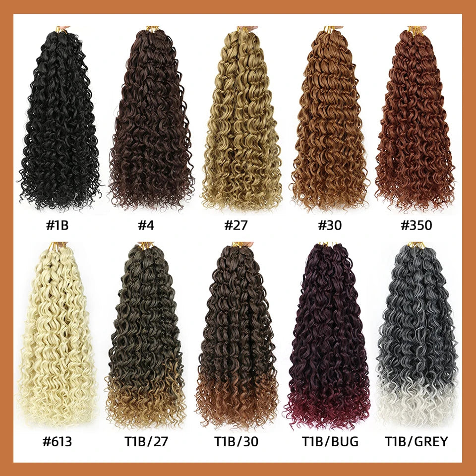 Beach Curl Crochet Hair Gogo Curl Crochet Hair 18 Inch Ombre Brown Blonde Bug Ginger T30 Synthetic Deep Wave Twist Crochet Braid