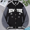New York 1985 Letter Prints Jackets Women Hip Hop Baseball Uniform Personality Street Casual Jacket Warm Soft Womans Clothing