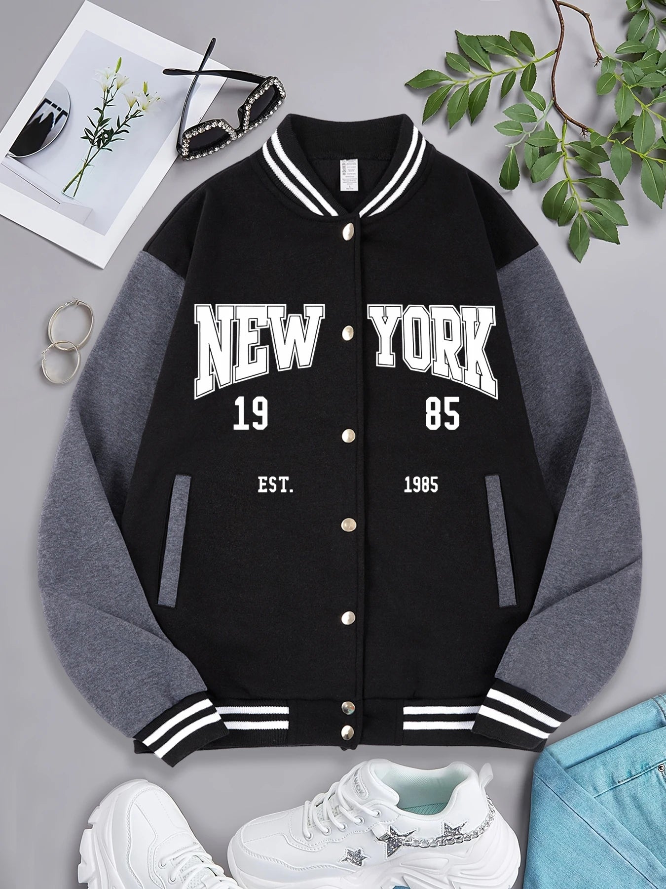 New York 1985 Letter Prints Jackets Women Hip Hop Baseball Uniform Personality Street Casual Jacket Warm Soft Womans Clothing