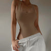 Sleeveless Knit Bodysuit 2024 Hot Summer Sexy Bodycon Off Shoulder Halter Tops Casual Street Bodice For Women ClubWear