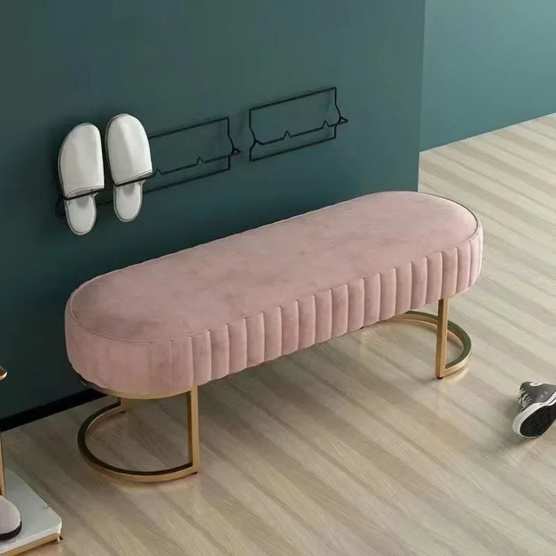 Ottomans Long Sofa Bench, Nordic Fabric Shoe Changing Bench, Home Doorway Corridor Fitting Room Chair