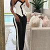 2 Piece Sets Women Outfit Sexy One Shoulder Ruched Top & Casual Straight Leg Pants Suits for Female Spring 2024 Fashion New