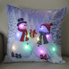 45cm Glowing Santa Claus Pillowcase with Led Lights 2023 New Year Decoration for Home Christmas Ornament Decor Led Cushion Cover