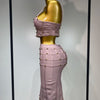High Quality Women Sexy Luxury Birthday BandageTwo Piece Set Evening Party Prom Gown Celebirty High Street Club Party Outfit