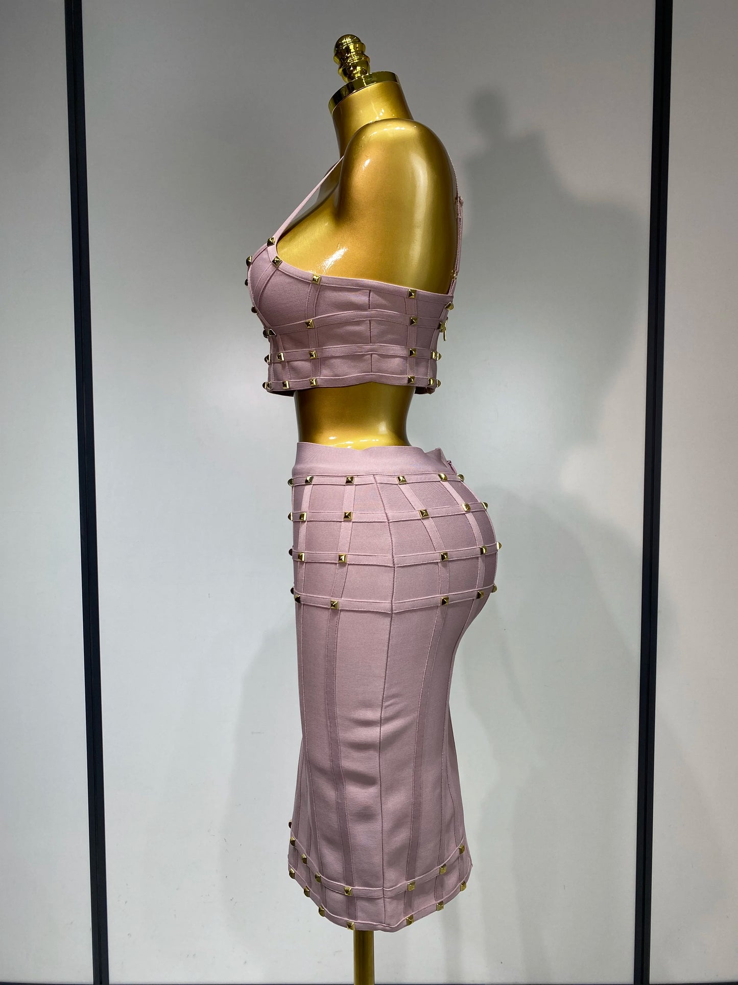 High Quality Women Sexy Luxury Birthday BandageTwo Piece Set Evening Party Prom Gown Celebirty High Street Club Party Outfit