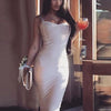 New 2024 Women Sexy Celebrity Midi Red White HL Elastic Bandage Dress Spaghetti Strap Club Bodycon Party Dress Wholesale HL434