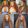 Highlight Honey Brown 13x4 Curly Lace Front Wig Glueless Human Hair Wigs Ombre 13x6 HD Deep Wave Lace Frontal Wig For Women Sale