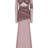 Articat Elegant Mesh Patchwork Long Sleeve Bodycon Party Club Evening Dress Sexy Double Layer Perspective Vestido Autum Clothing