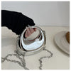 New Gold Silver Fashion Acrylic Moon Women's Handbags Luxury Ladies Clutch Bags Dinner Bag with chain 2024