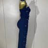 2025 Luxury Shining Diamonds Pearls Sleeveless Bodycon Bandage Long Dress Women Celebrate Evening Party Elegant Birthday Gowns