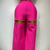 Women Sexy Strapless Top Cut Out Bodycon Two Pieces Bandage Pants Celebrity Designer Fashion Women Luxury Diamond Birthday Set