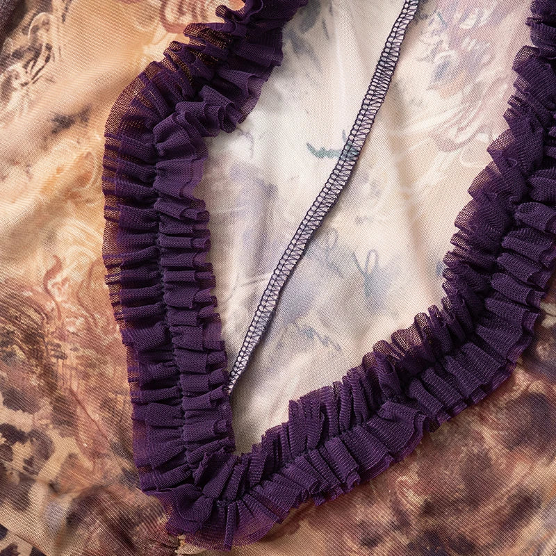 CUTENOVA Women Noble Furry Halter Sleeveless Hollow Dress Camisole Shrunk Split Wave Cut Dress Luxury Prom Occasion Evening Gown