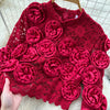 Women  Three-dimensional floral  loose T Shirt Bodycone Tops Female High Street Y2k Tops  Summer Two Piece Set