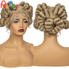 Natural Color 6Inch Transparent Full Lace Braided Wigs Short Cute Handmade Bantu Synthetic Braided Lace Wigs Knotless Braids Wig