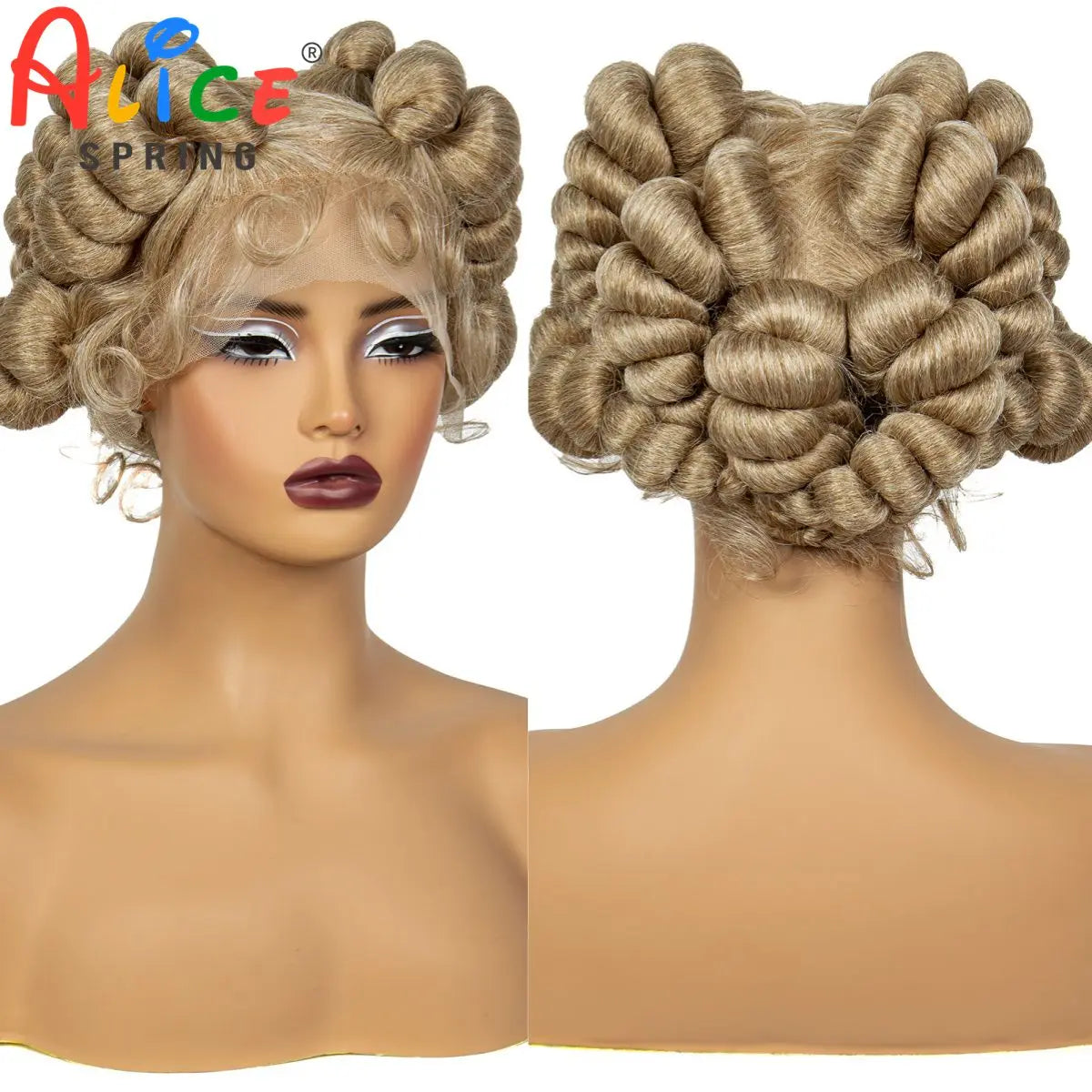 Natural Color 6Inch Transparent Full Lace Braided Wigs Short Cute Handmade Bantu Synthetic Braided Lace Wigs Knotless Braids Wig