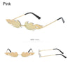 Fashion Fire Flame Sunglasses Women Men Rimless Wave Sun Glasses UV 400 Eyewear Luxury Trending Narrow Sunglasses