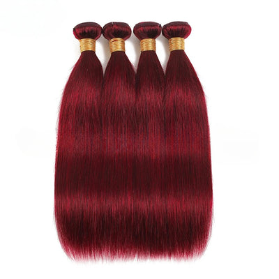 99j Burgundy Straight Human Hair Bundles 1/2/3Set 100g/Pc 10A Grade Brazilian Remy Hair Double Weft Hair Extensions Full End