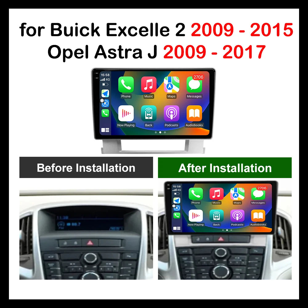 Android OS GPS Navi 9 '' Car Radio Multimedia Player WiFi Carplay for Buick Excelle 2 2009 - 2015 Opel Astra J 2009 - 2017
