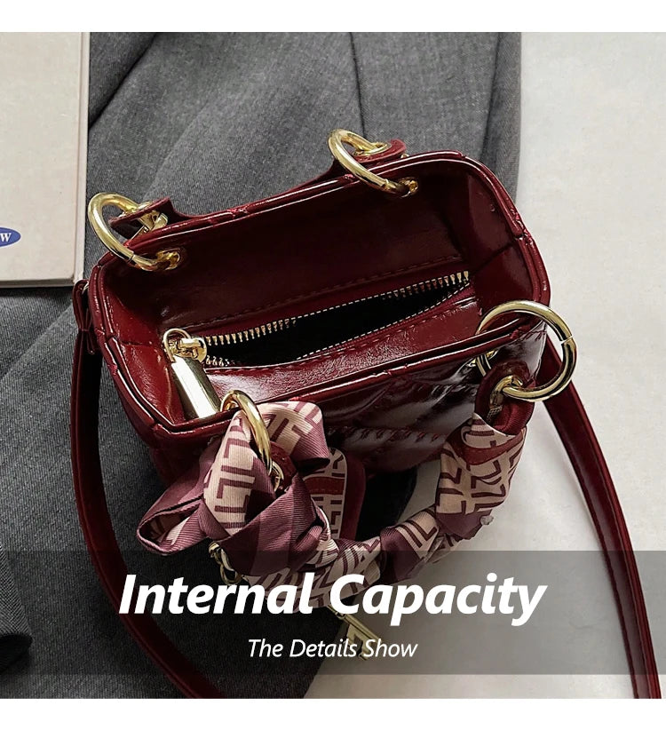 Small And Niche High-End Lurxury Handbag For Women 2024 Fashionable New Diamond Grid Handbag, Single Shoulder Crossbody Bag