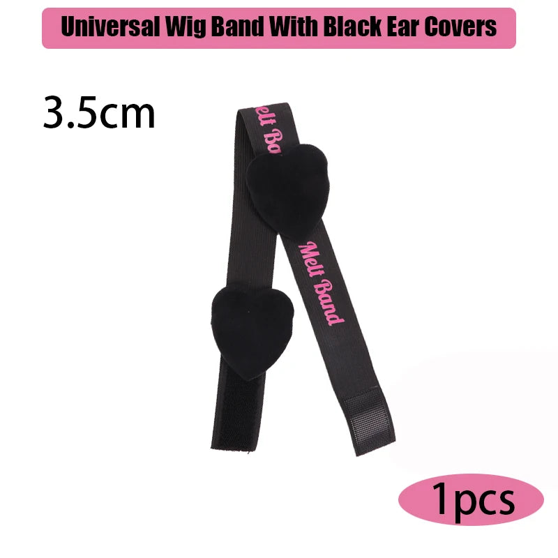 Lace Melting Band With Ear Cover Elastic Band For Wigs Black Wigs Edge Wrap To Lay Edges Wig Headband Lace Frontal Band