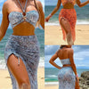 Women's Paisley Bikini Set Pareo With Skirt sarong Sexy Bohemian Beach Dress Beachwear Two-Piece Swimsuit Cover-Up Summer Outfit