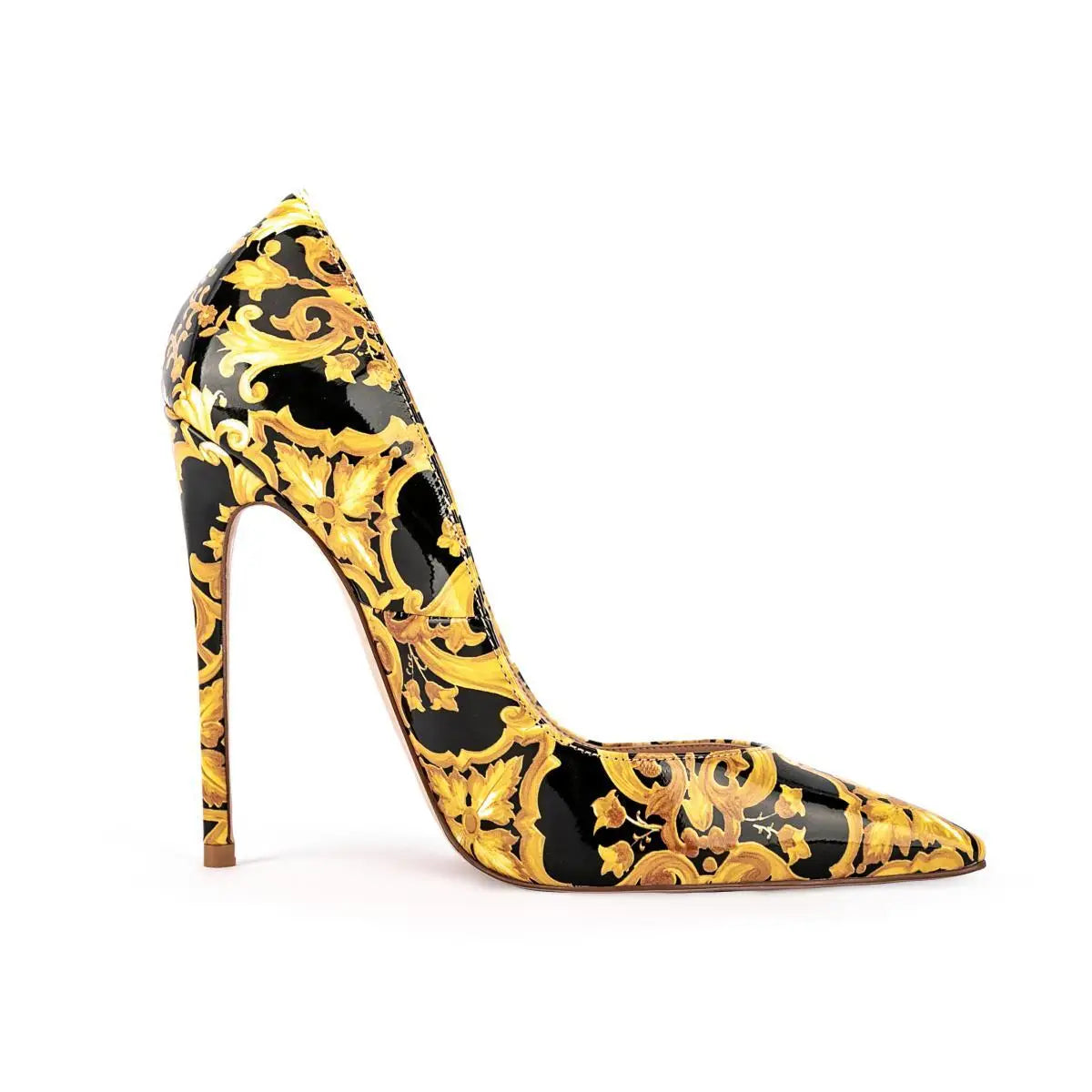 Sexy Stiletto Heel 2025 Print Flowers Pumps European Spring High Heels Party Pumps Ultra High Heeled  For Women Shoes Big Size45