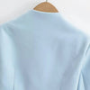 2023 Autumn V neck Open stitching Cropped Blazer Women Full Sleeve Short Suits Fashion Outerwear