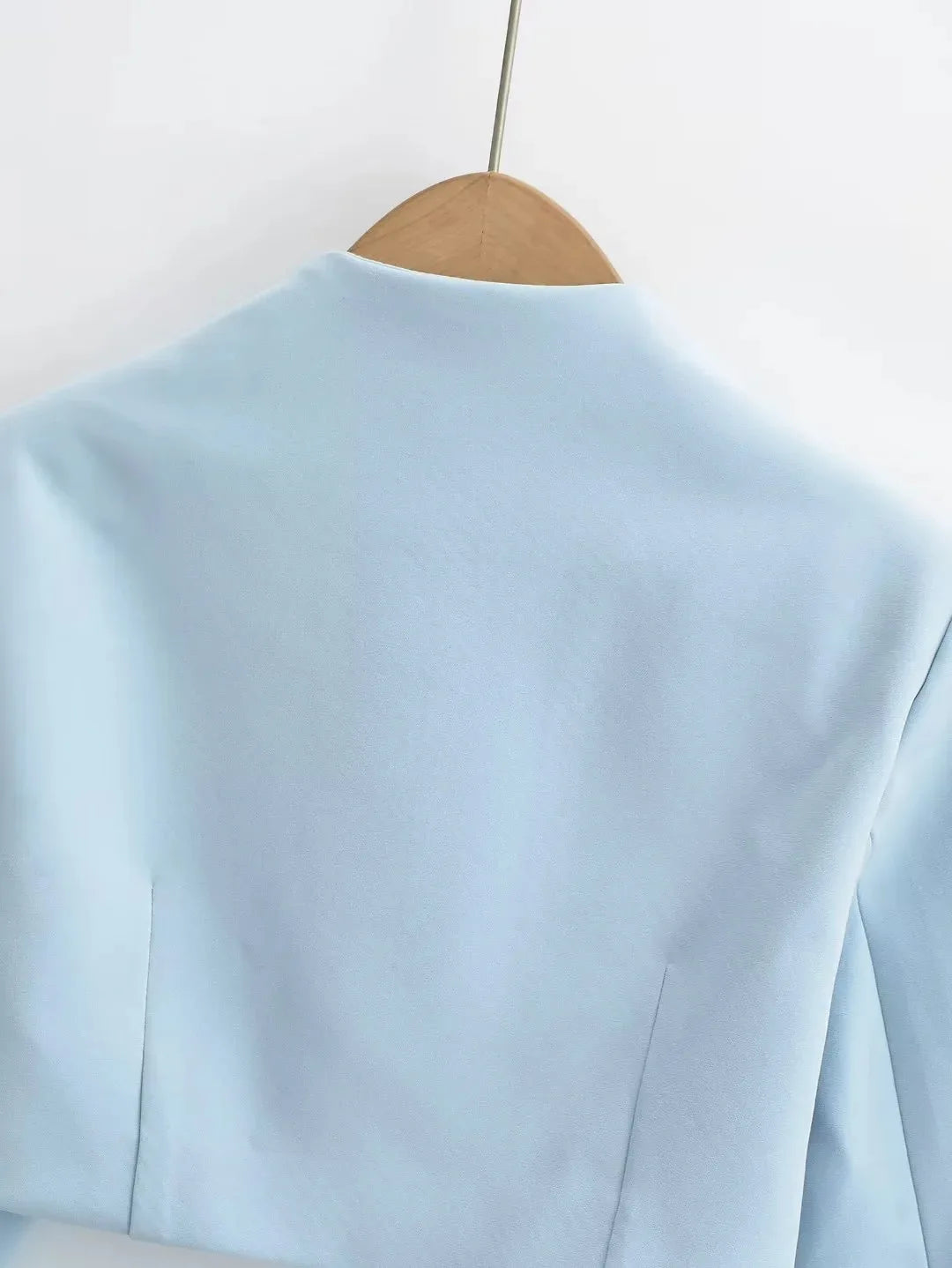 2023 Autumn V neck Open stitching Cropped Blazer Women Full Sleeve Short Suits Fashion Outerwear