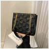 Ladies Fashion Large Capacity Chain Bag Retro Square Tote Bag Diamond Texture Shoulder Crossbody Daily Hundred Underarm Handbag