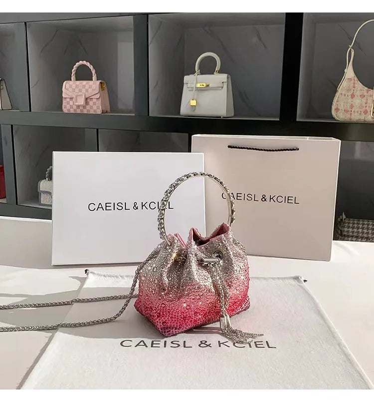 Wedding Party Clutch Purse Glitter Shiny Diamond Banquet Bag Women's Handbag Luxury Fashion Evening Bag Shoulder Chain Bag