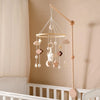 Baby Crib Mobile Bed Bell Rattle Toys Wooden Crochet Stars Pendant Bed Bell Toys Newborn Comfort Crib Bracket Hanging Toys Gifts