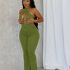 Women Knit Halter Bow Sleeveless Long Jumpsuits 2025 Summer Backless Sexy Outfits Night Club Party One Piece Rompers