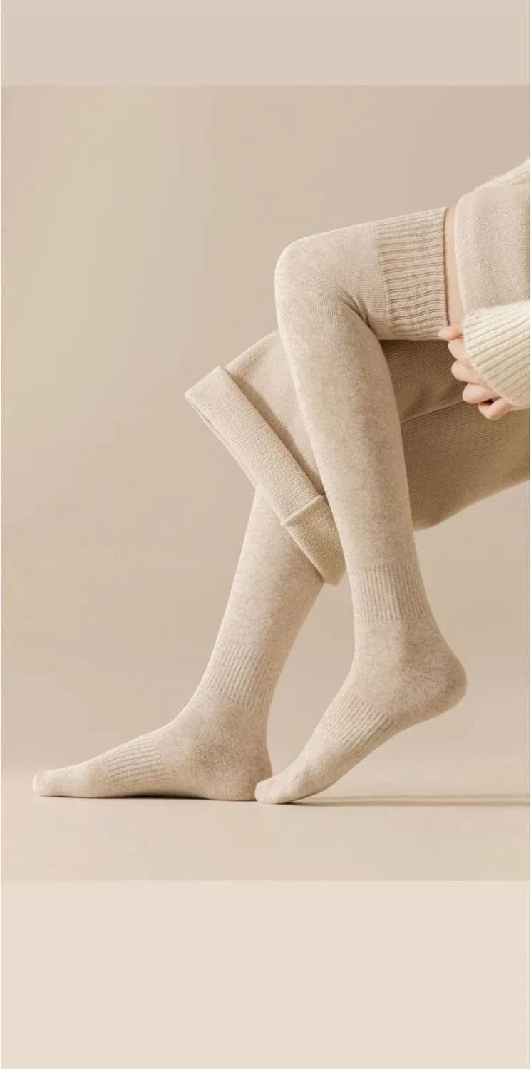 New Women Black White Knee High Lolita Socks Lady Female Over Knee Cute Long Sock Solid Color Stockings For Women