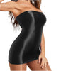 Sexy women Gloss Dress smooth Shining Tight Sleeping clothes skirts  transparent Short skirt