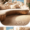 French light luxury semi-circular curved villa living room creative sofa cream special-shaped solid wood