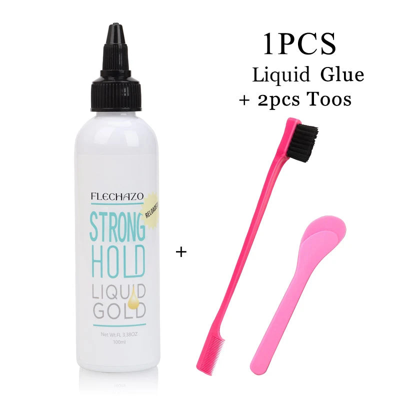 Clear Liquid Gold Lace Wig Glue For Bald Cap Beginner Friendly Strong Hold Lace Adhesive Gel Hair Bond And Wig Cap Easy To Apply