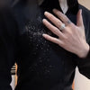 Spring Autumn Men's Korean Fashion Business Casual Rhinestone Button Up Shirt Male England Black Long Sleeve Slim Handsome Tops