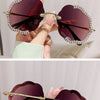 2024 New Metal Frame Flower Designer Women Trendy Fashion Cutting Lens Ladies Street Photography Woman's Shades Sunglasses