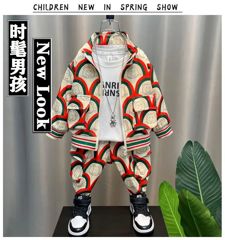 Spring Autumn Baby Clothes Suit Boys Outfit Sets Koean Girl Boys Coat + Pants SetsChildren's Set 2 To10 years Kids Outfits