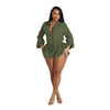 CM.YAYA Vintge Women's Blouse Style Ruched Up Long Sleeve Romper Playsuit 2025 Summer Streetwear Basic Overall Outfits Jumpsuits