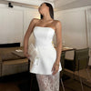 Tornova Strapless Lace Dress Sets Female Elegant Sexy Strap Vest High Waist Splice Long Skirt Ladies Slim Banquet 2 Pieces Set